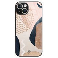 iPhone 14 glazen hardcase - Abstract dots