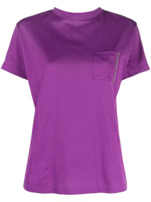 Fabiana Filippi t-shirt en coton à détail de chaîne - Violet