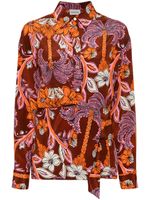 P.A.R.O.S.H. chemise en soie à fleurs - Orange