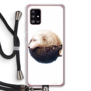 Yin Yang Wolves: Samsung Galaxy A51 5G Transparant Hoesje met koord