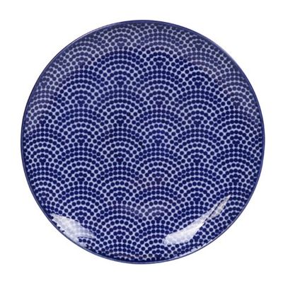 Ontbijtbord Nippon Blue - Tokyo Design Studio - Blauwe Stippen - 20.6 x 2.2 cm