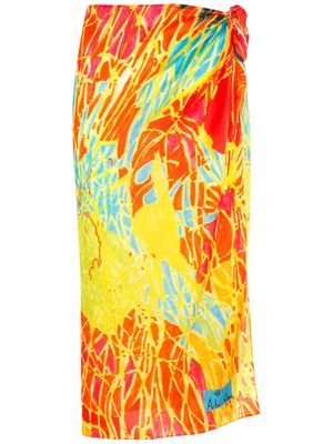 Amir Slama sarong tie-dye en soie - Multicolore