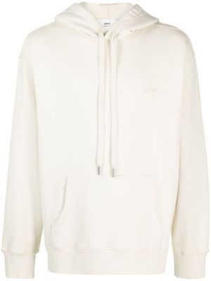 AMI Paris hoodie en coton à logo brodé - Jaune