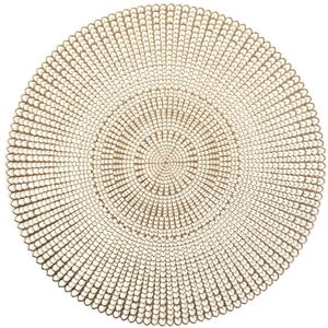 Zeller Placemat - goud - D41 cm - rond - geponste gaatjes - anti slip - sierlijk design - Placemats