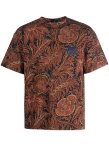 ETRO t-shirt fleuri à imprimé cachemire - Marron