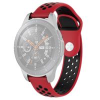 Dubbele kleur polsband horloge band voor Galaxy Watch 46mm (rood zwart)
