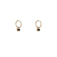 Day&Eve Oorringen Heart + Bead Zwart | Goud