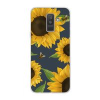 Sunflower and bees: Samsung Galaxy A6 Plus (2018) Transparant Hoesje