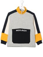 Woolrich Kids sweat zippé à design colour block - Jaune