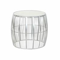 Bijzettafel DKD Home Decor 46 x 46 x 41 cm Zilverkleurig Wit Marmer Ijzer