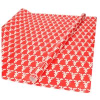 Kerst inpakpapier/cadeaupapier rood met rendieren 200 x 70 cm - Cadeaupapier