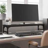 VidaXL Monitorstandaard 85x23x15,5 cm bewerkt hout zwart VidaXL Monitorstandaard 85x23x15,5 cm bewerkt hout zwart