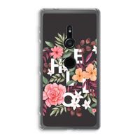 Hello in flowers: Sony Xperia XZ2 Transparant Hoesje