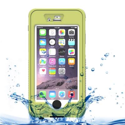 Waterdichte stofdicht Shockproof Crushproof Noctilucent beschermhoes met houder voor iPhone 6 & 6S(Yellow)