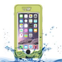 Waterdichte stofdicht Shockproof Crushproof Noctilucent beschermhoes met houder voor iPhone 6 & 6S(Yellow)
