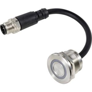 TRU COMPONENTS TC-12835296 TC-TS22A10YSSR12M12 MALE CONNECTOR Sensortoets 24 V 0.5 A 1x uit/(aan) Moment Rood (Ø) 25 mm IP65 1 stuk(s)