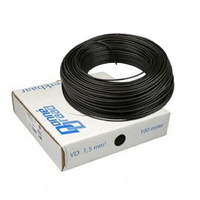 Donne VD draad installatiedraad 1,5mm Zwart/wit rol 100 meter