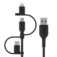 Belkin BOOST CHARGE USB-kabel 1 m USB A USB C/Micro-USB B/Lightning Zwart - thumbnail