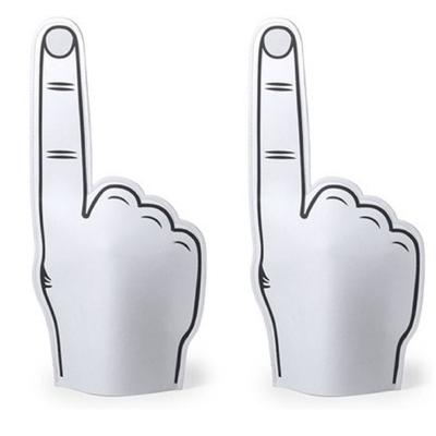 Foam Hand met Wijzende Vinger - 6x stuks - Wit - 25 x 50 cm - Schuimrubber - Supportershand