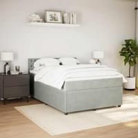 Boxspring met matras fluweel lichtgrijs 160x200 cm