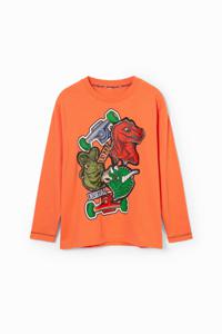 Desigual dinosaurus T-shirt - ORANGE - 9/10