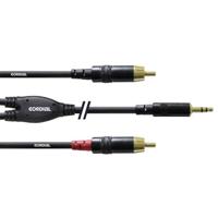 Cordial 1.5 m REAN 3,5 mm connector/ 2 x RCA Y-kabel