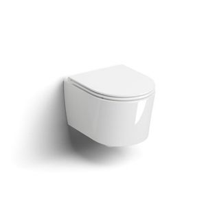 Clou InBe 1 Wandtoilet 48cm Incl Zitting Met Deksel Soft Closing En Quick Release Systeem Glanzend Wit Keramiek 36.5x48x38.1cm