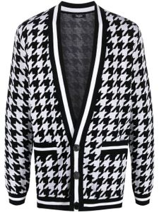 Balmain cardigan en maille à motif pied-de-poule - Noir