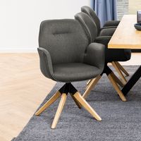 Bendt Eetkamerstoel 'Chandler' kleur Donkergrijs/Eiken