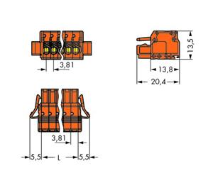 WAGO 2734-205/037-000 Female behuizing (kabel) 2734 Totaal aantal polen: 5 Rastermaat: 3.81 mm Inhoud: 50 stuk(s)