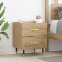 Nachtkastje 2 pcs artisanaal eikenkleurig 40 x 35 x 47,5 cm