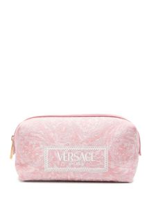 Versace trousse de toilette à logo brodé - Rose