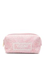 Versace trousse de toilette à logo brodé - Rose - thumbnail