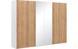 Goossens Kledingkast Easy Storage Ddk, Kledingkast 304 cm breed, 220 cm hoog, 4x draaideur en 2x spiegel draaideur midden