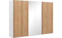 Goossens Kledingkast Easy Storage Ddk, Kledingkast 304 cm breed, 220 cm hoog, 4x draaideur en 2x spiegel draaideur midden