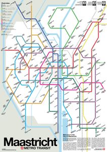 Stadsplattegrond - Wandkaart Maastricht Metro Transit Map - Metrokaart