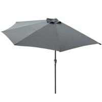 Halfronde parasol voor balkon of terras, 3 meter diameter, Grijs