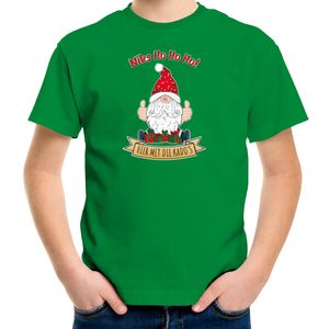 Bellatio Decorations kerst t-shirt voor kinderen - Kado Gnoom - groen - Kerst kabouter XL (164-176)  -