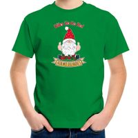 Bellatio Decorations kerst t-shirt voor kinderen - Kado Gnoom - groen - Kerst kabouter XL (164-176)  - - thumbnail