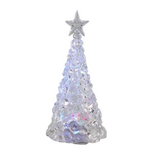 Verlichte piramide kerstboom - acryl - 21 cm - color changing