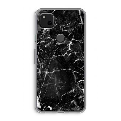 Zwart Marmer 2: Google Pixel 4a Transparant Hoesje