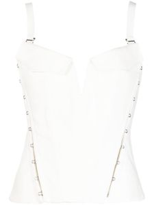 Dion Lee corset à détails de crochets - Blanc