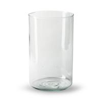 Bloemenvaas Chelsea - helder transparant - glas - D12,5 x H20 cm - cilinder vaas