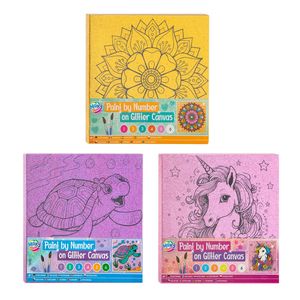 Creative Craft Group Schilderen op nummer glitter canvas, 9dlg.