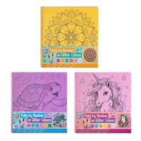 Creative Craft Group Schilderen op nummer glitter canvas, 9dlg.