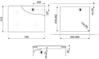 Smeg SI4742D kookplaat Zwart Ingebouwd 75 cm Inductiekookplaat zones 4 zone(s) - thumbnail