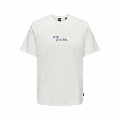 Heren-T-Shirt met Korte Mouwen Only & Sons Onskye Reg Wit - Maat: M