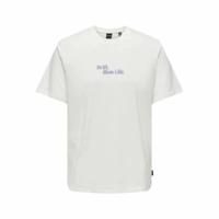 Heren-T-Shirt met Korte Mouwen Only & Sons Onskye Reg Wit - Maat: M