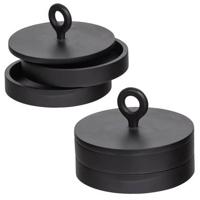 BePureHome Wira Opbergpot Ø18CM - Mangohout - Zwart - Set van 2