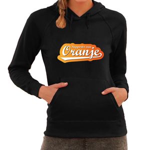 Zwarte hoodie Holland / Nederland supporter van oranje EK/ WK voor dames